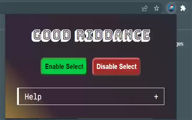 Good Riddance  from Chrome web store to be run with OffiDocs Chromium online