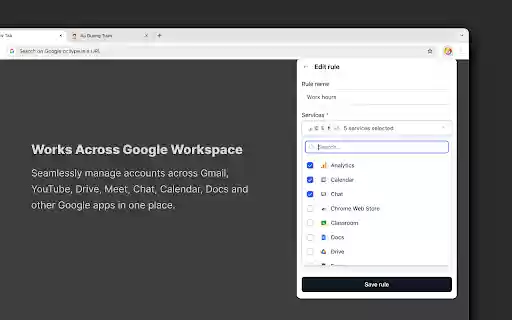 Google Accounts Autopilot  from Chrome web store to be run with OffiDocs Chromium online