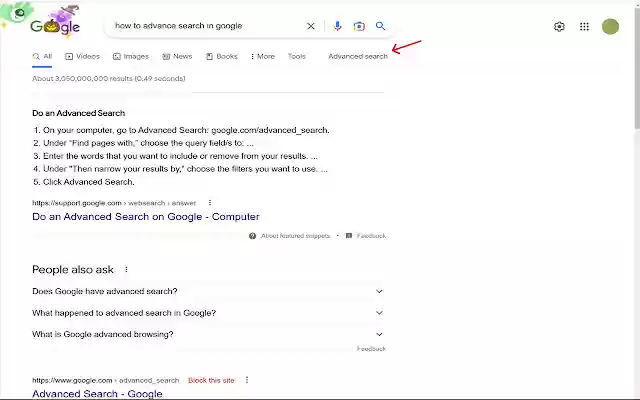 Google Advanced Search  from Chrome web store to be run with OffiDocs Chromium online