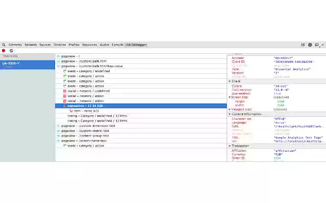 Google Analytics Debugger  from Chrome web store to be run with OffiDocs Chromium online