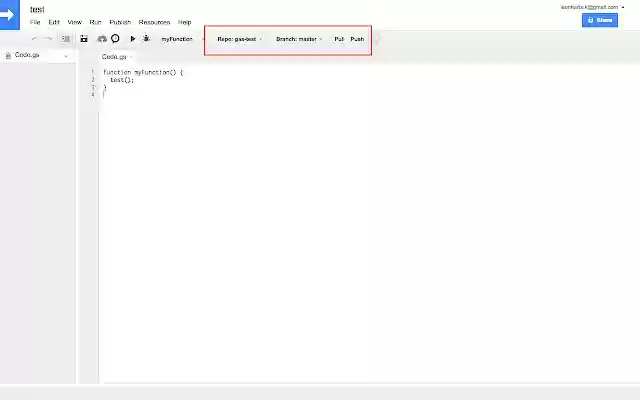 Google Apps Script GitHub Assistant  from Chrome web store to be run with OffiDocs Chromium online