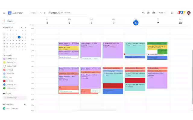 Google Calendar Time Spent  from Chrome web store to be run with OffiDocs Chromium online