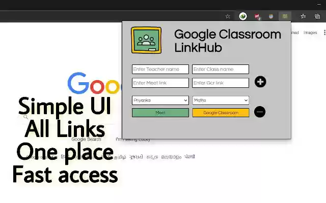 Google Classroom LinkHub  from Chrome web store to be run with OffiDocs Chromium online