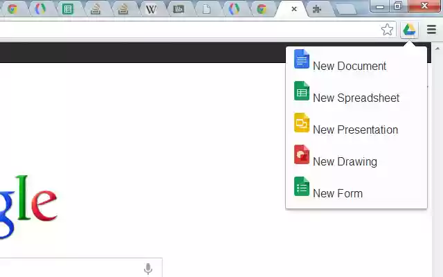 Google Docs Quick Create  from Chrome web store to be run with OffiDocs Chromium online
