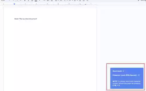 Google Docs Word Count  from Chrome web store to be run with OffiDocs Chromium online