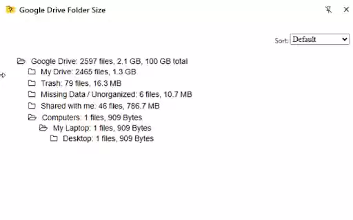 Google Drive Folder Size  from Chrome web store to be run with OffiDocs Chromium online