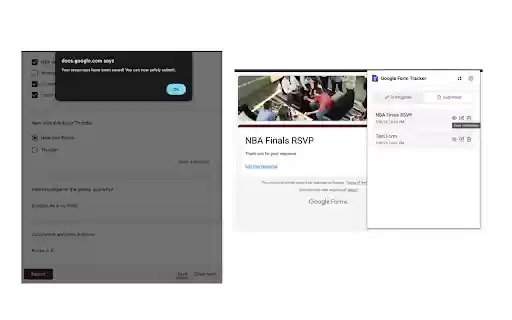 Google Form Tracker  from Chrome web store to be run with OffiDocs Chromium online