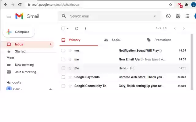Google Mail Notification Sound  from Chrome web store to be run with OffiDocs Chromium online
