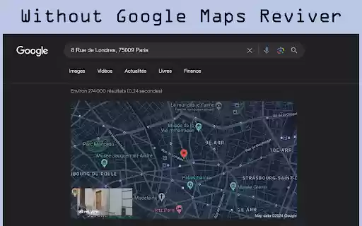 Google Maps Button Reviver  from Chrome web store to be run with OffiDocs Chromium online