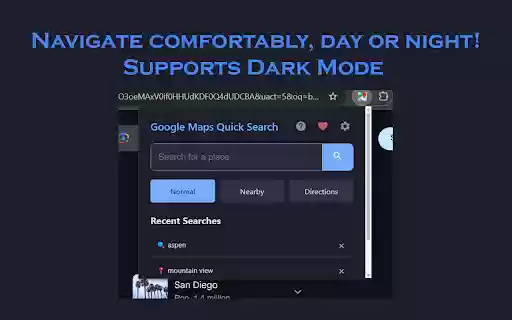 Google Maps Quick Search: Popup, Right Click  Shortcut  from Chrome web store to be run with OffiDocs Chromium online