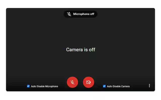 Google Meet Auto Disable Mic/Cam  from Chrome web store to be run with OffiDocs Chromium online