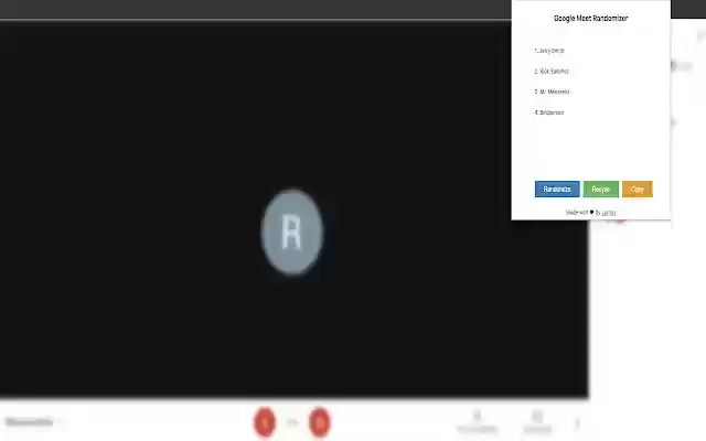 Google Meet Randomizer  from Chrome web store to be run with OffiDocs Chromium online