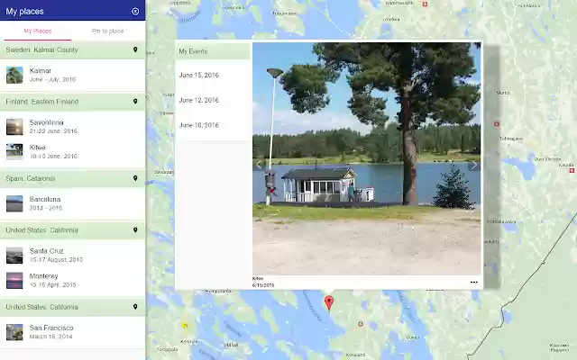 Google Photos on map: browse, pin, PDF  from Chrome web store to be run with OffiDocs Chromium online