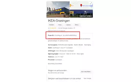 Google Place ID Display  from Chrome web store to be run with OffiDocs Chromium online