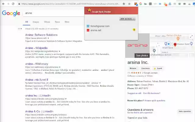 Google rank checker  from Chrome web store to be run with OffiDocs Chromium online