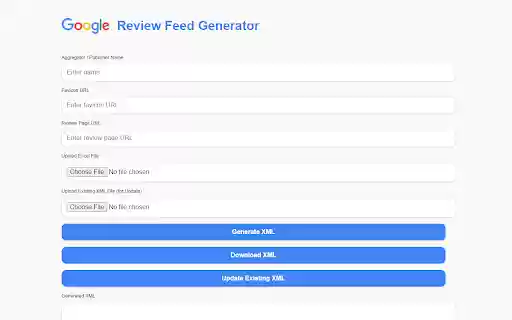 Google Review Feed Generator  from Chrome web store to be run with OffiDocs Chromium online