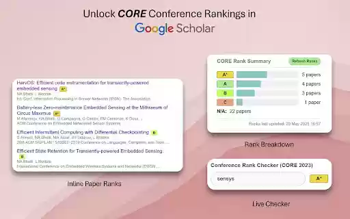 Google Scholar Conference Ranker from Chrome web store to be run with OffiDocs Chromium online Google Scholar Conference Ranker from Chrome web store to be run with OffiDocs Chromium online