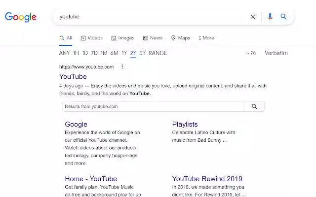 Google Search by date horizontal bar  from Chrome web store to be run with OffiDocs Chromium online