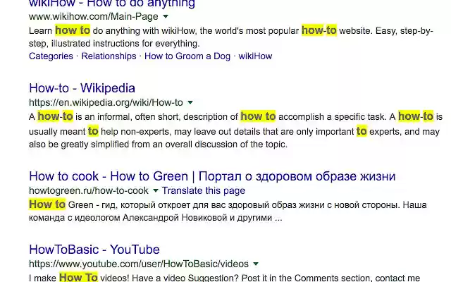 Google Search Highlighter  from Chrome web store to be run with OffiDocs Chromium online