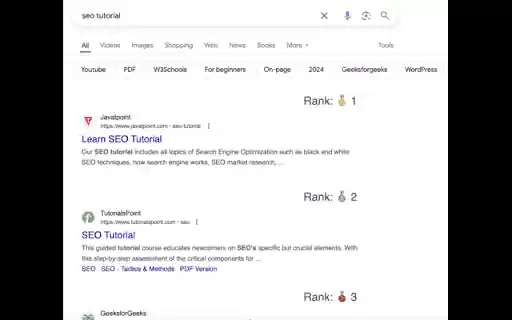 Google Search Rank Viewer  from Chrome web store to be run with OffiDocs Chromium online