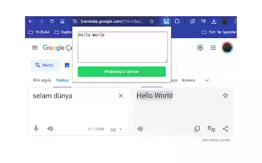 Google Translate to WhatsApp  from Chrome web store to be run with OffiDocs Chromium online