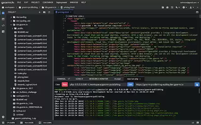 goormIDE: Powerful Code Editor with Container  from Chrome web store to be run with OffiDocs Chromium online