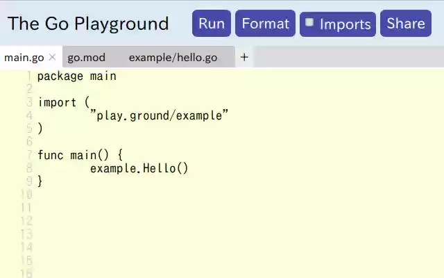 Go Playground Addonsin Chrome with by OffiDocs