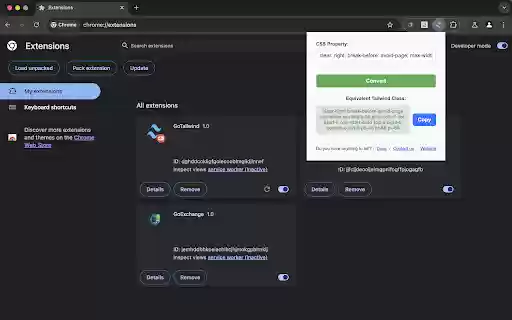 GoTailwind  from Chrome web store to be run with OffiDocs Chromium online