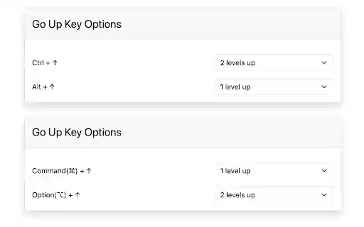 Go Up Key  from Chrome web store to be run with OffiDocs Chromium online