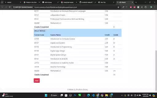 GPA GENIE — CGPA calculator  from Chrome web store to be run with OffiDocs Chromium online