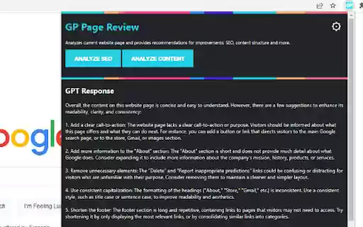 GP PageReview  from Chrome web store to be run with OffiDocs Chromium online
