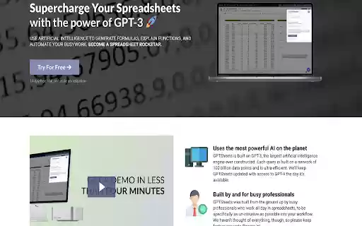 GPTSheets  from Chrome web store to be run with OffiDocs Chromium online