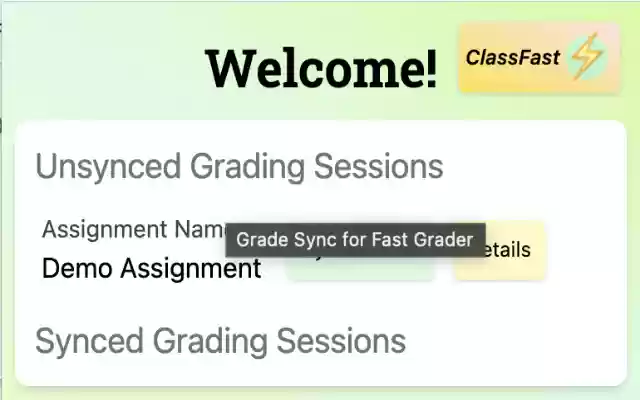 Grade Sync for Fast Grader  from Chrome web store to be run with OffiDocs Chromium online