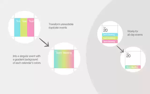 Gradient Merge ສໍາລັບ Google Calendar™ ເຫດການຈາກຮ້ານເວັບ Chrome ເພື່ອດໍາເນີນການກັບ OffiDocs Chromium ອອນໄລນ໌