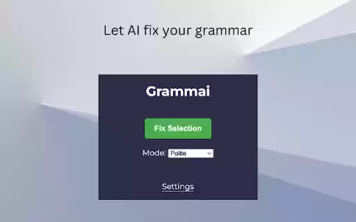 Grammai: AI Grammar Checker (GPT Powered)  from Chrome web store to be run with OffiDocs Chromium online
