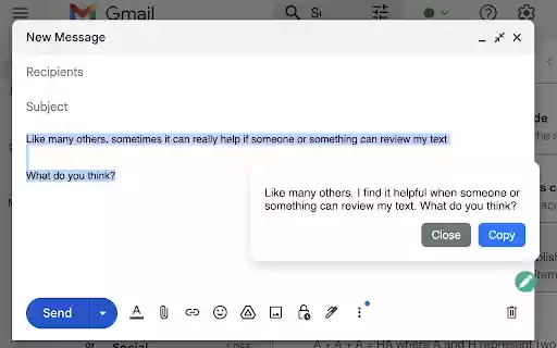 GrammarMe – AI Grammar  Style Assistant  from Chrome web store to be run with OffiDocs Chromium online