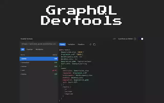 GraphQL DevTools  from Chrome web store to be run with OffiDocs Chromium online