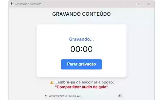 Gravador de Reuniões  from Chrome web store to be run with OffiDocs Chromium online