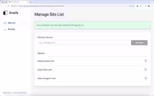 Grayify  from Chrome web store to be run with OffiDocs Chromium online