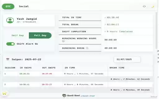 GreytHR Time Calculator  from Chrome web store to be run with OffiDocs Chromium online