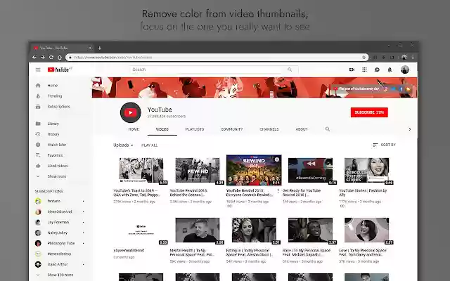 GreyTube distraction free YouTube  from Chrome web store to be run with OffiDocs Chromium online