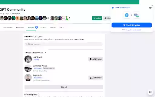 Group Extractor for FB™ | Download Facebook™ Group Members  from Chrome web store to be run with OffiDocs Chromium online