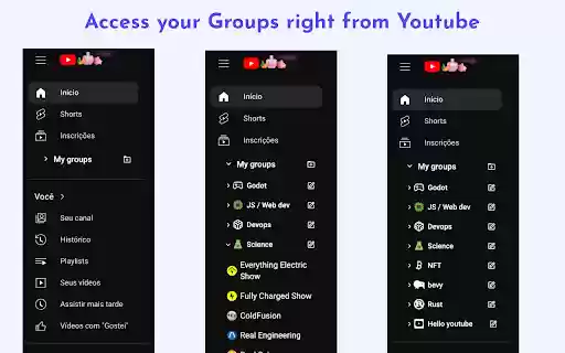 Groupify Youtube Organize  from Chrome web store to be run with OffiDocs Chromium online