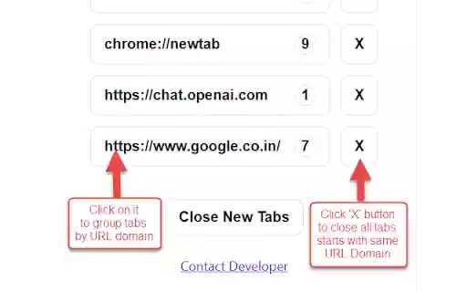 Group or Close Similar Tabs Close New Tabs  from Chrome web store to be run with OffiDocs Chromium online