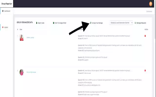 Group Organizer  from Chrome web store to be run with OffiDocs Chromium online