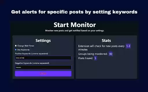 Groups Watcher  from Chrome web store to be run with OffiDocs Chromium online