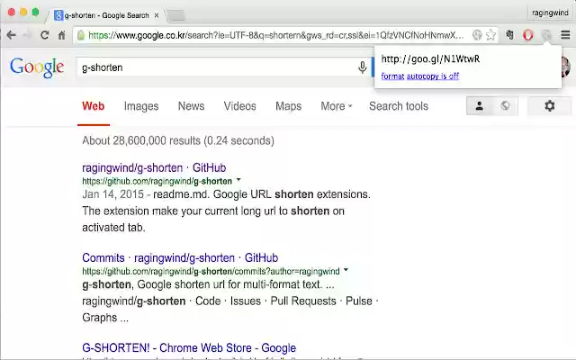 G SHORTEN!  from Chrome web store to be run with OffiDocs Chromium online