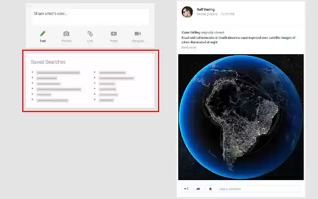 G+ Show Saved Searches from Chrome web store to be run with OffiDocs Chromium online G+ Show Saved Searches from Chrome web store to be run with OffiDocs Chromium online