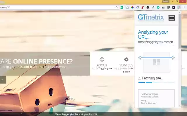 GTmetrix Analyzer Plugin  from Chrome web store to be run with OffiDocs Chromium online