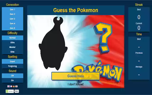 Guess the Pokemon  from Chrome web store to be run with OffiDocs Chromium online